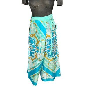 Hermes Resort Wear Pants/Skirt Sheer Cotton Golden Spur Bleu Thalassa EU 36
